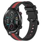 For Honor Magic Watch 2 46mm 22mm Vertical Two-Color Silicone Watch Band(Black+Red) - 1