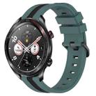 For Honor Watch Dream 22mm Vertical Two-Color Silicone Watch Band(Green+Black) - 1