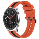 For Amazfit GTR 4 22mm Vertical Two-Color Silicone Watch Band(Orange+Black) - 1