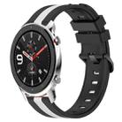 For Amazfit GTR 4 22mm Vertical Two-Color Silicone Watch Band(Black+White) - 1