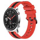 For Amazfit GTR 4 22mm Vertical Two-Color Silicone Watch Band(Red+Black) - 1