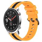 For Amazfit GTR 4 22mm Vertical Two-Color Silicone Watch Band(Yellow+Black) - 1