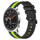 For Amazfit GTR 4 Pro 22mm Vertical Two-Color Silicone Watch Band(Black+Lime Green) - 1