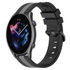 For Amazfit GTR 3 22mm Vertical Two-Color Silicone Watch Band(Black+Grey) - 1