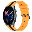 For Amazfit GTR 3 22mm Vertical Two-Color Silicone Watch Band(Yellow+Black) - 1