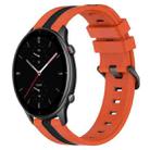 For Amazfit GTR 2e 22mm Vertical Two-Color Silicone Watch Band(Orange+Black) - 1