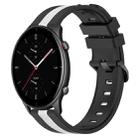 For Amazfit GTR 2e 22mm Vertical Two-Color Silicone Watch Band(Black+White) - 1