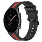 For Amazfit GTR 2e 22mm Vertical Two-Color Silicone Watch Band(Black+Red) - 1