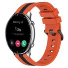 For Amazfit GTR 2 22mm Vertical Two-Color Silicone Watch Band(Orange+Black) - 1