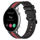 For Amazfit GTR 2 22mm Vertical Two-Color Silicone Watch Band(Black+Red) - 1