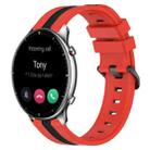 For Amazfit GTR 2 22mm Vertical Two-Color Silicone Watch Band(Red+Black) - 1