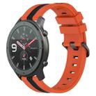 For Amazfit GTR 47mm 22mm Vertical Two-Color Silicone Watch Band(Orange+Black) - 1