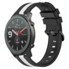 For Amazfit GTR 47mm 22mm Vertical Two-Color Silicone Watch Band(Black+White) - 1