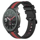 For Amazfit GTR 47mm 22mm Vertical Two-Color Silicone Watch Band(Black+Red) - 1