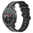 For Amazfit GTR 47mm 22mm Vertical Two-Color Silicone Watch Band(Black+Grey) - 1