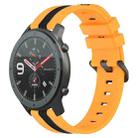 For Amazfit GTR 47mm 22mm Vertical Two-Color Silicone Watch Band(Yellow+Black) - 1