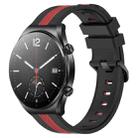 For Xiaomi MI Watch S1 22mm Vertical Two-Color Silicone Watch Band(Black+Red) - 1