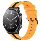 For Xiaomi MI Watch S1 22mm Vertical Two-Color Silicone Watch Band(Yellow+Black) - 1