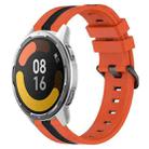 For Xiaomi MI Watch Color 2 22mm Vertical Two-Color Silicone Watch Band(Orange+Black) - 1