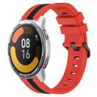 For Xiaomi MI Watch Color 2 22mm Vertical Two-Color Silicone Watch Band(Red+Black) - 1