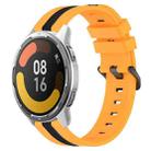 For Xiaomi MI Watch Color 2 22mm Vertical Two-Color Silicone Watch Band(Yellow+Black) - 1