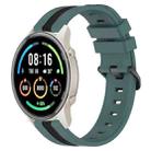 For Xiaomi MI Watch Sport 22mm Vertical Two-Color Silicone Watch Band(Green+Black) - 1