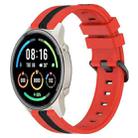 For Xiaomi MI Watch Sport 22mm Vertical Two-Color Silicone Watch Band(Red+Black) - 1