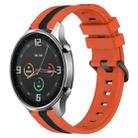 For Xiaomi MI Watch Color 22mm Vertical Two-Color Silicone Watch Band(Orange+Black) - 1