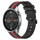 For Xiaomi MI Watch Color 22mm Vertical Two-Color Silicone Watch Band(Black+Red) - 1