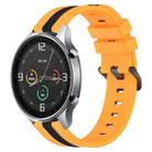 For Xiaomi MI Watch Color 22mm Vertical Two-Color Silicone Watch Band(Yellow+Black) - 1