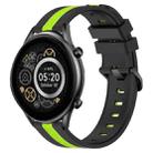 For Xiaomi Haylou RT2 LS10 22mm Vertical Two-Color Silicone Watch Band(Black+Lime Green) - 1