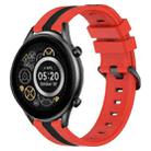 For Xiaomi Haylou RT2 LS10 22mm Vertical Two-Color Silicone Watch Band(Red+Black) - 1