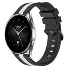 For Xiaomi MI Watch S2 42mm 22mm Vertical Two-Color Silicone Watch Band(Black+White) - 1