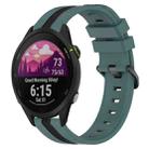 For Garmin Forerunner 255 Music 22mm Vertical Two-Color Silicone Watch Band(Green+Black) - 1