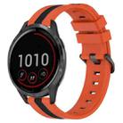 For Garmin Vivoactive 4 22mm Vertical Two-Color Silicone Watch Band(Orange+Black) - 1