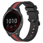 For Garmin Vivoactive 4 22mm Vertical Two-Color Silicone Watch Band(Black+Red) - 1