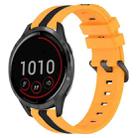 For Garmin Vivoactive 4 22mm Vertical Two-Color Silicone Watch Band(Yellow+Black) - 1