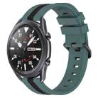 For Samsung Galaxy Watch3 45mm 22mm Vertical Two-Color Silicone Watch Band(Green+Black) - 1