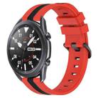 For Samsung Galaxy Watch3 45mm 22mm Vertical Two-Color Silicone Watch Band(Red+Black) - 1