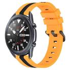 For Samsung Galaxy Watch3 45mm 22mm Vertical Two-Color Silicone Watch Band(Yellow+Black) - 1