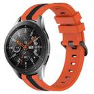 For Samsung Galaxy Watch 46mm 22mm Vertical Two-Color Silicone Watch Band(Orange+Black) - 1