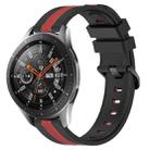 For Samsung Galaxy Watch 46mm 22mm Vertical Two-Color Silicone Watch Band(Black+Red) - 1