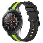 For Samsung Galaxy Watch 46mm 22mm Vertical Two-Color Silicone Watch Band(Black+Lime Green) - 1