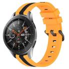 For Samsung Galaxy Watch 46mm 22mm Vertical Two-Color Silicone Watch Band(Yellow+Black) - 1