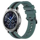 For Samsung Gear S3 Classic 22mm Vertical Two-Color Silicone Watch Band(Green+Black) - 1