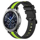 For Samsung Gear S3 Classic 22mm Vertical Two-Color Silicone Watch Band(Black+Lime Green) - 1