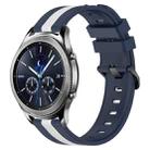 For Samsung Gear S3 Classic 22mm Vertical Two-Color Silicone Watch Band(Blue+White) - 1