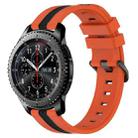 For Samsung Gear S3 Frontier 22mm Vertical Two-Color Silicone Watch Band(Orange+Black) - 1