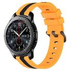 For Samsung Gear S3 Frontier 22mm Vertical Two-Color Silicone Watch Band(Yellow+Black) - 1