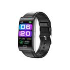 E600 1.47 inch Color Screen Smart Watch Leather Strap Support Heart Rate Monitoring / Blood Pressure Monitoring(Black) - 1